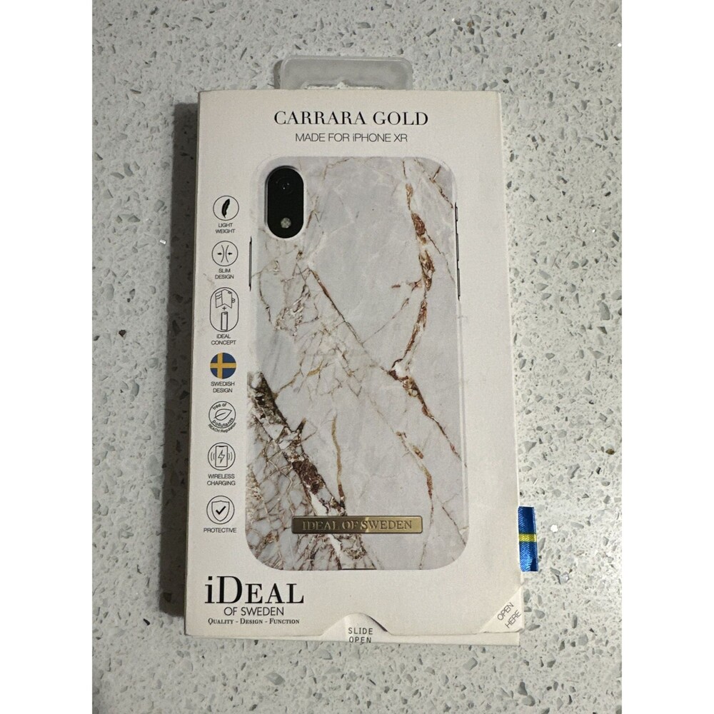 Ideal of Sweden Designer Phone Case iPhone 11 XR Carrara Marble Gold Accents NEW